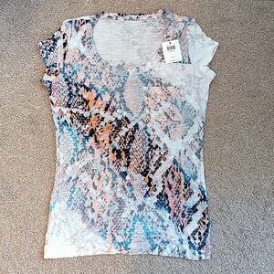 Calvin Klein - multicolor snake skin print short sleeve T-shirt